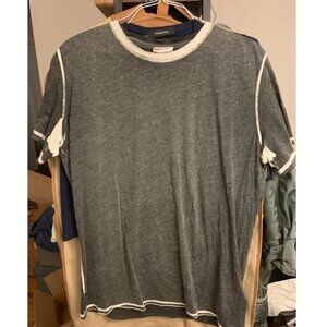 Prada Painted Seams Men's Cotton-Cashmere Gray T-Shirt - Size XL